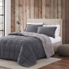 Plush Sherpa Reversible Micro Suede Comforter Set in Gray