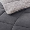Plush Sherpa Reversible Micro Suede Comforter Set in Gray