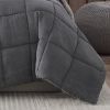 Plush Sherpa Reversible Micro Suede Comforter Set in Gray