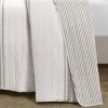 Grey Off-White  Stripe Reversible Cotton Quilt Set