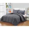 Reversible Microfiber Down Alternative Comforter Set in Grey