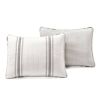 Grey Off-White  Stripe Reversible Cotton Quilt Set