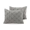 Soft Pleated Grey Cotton 3 Piece Comforter Set