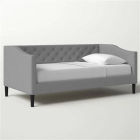 Twin size Modern Fabric Upholstered Button-Tufted Daybed (Color: Gray)