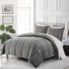 Plush Microfiber Reversible Comforter Set in Grey