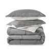 Plush Microfiber Reversible Comforter Set in Grey