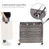 PP Rattan 3-Basket Laundry Hamper Sorter Cart with Removable Cotton Bags
