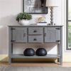Farmhouse Solid Wood Sofa Table with Storage Drawers