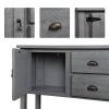 Farmhouse Solid Wood Sofa Table with Storage Drawers