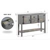 Farmhouse Solid Wood Sofa Table with Storage Drawers
