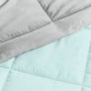Microfiber Reversible Comforter Set Aqua Blue and Grey