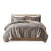 Grey Soft Sherpa Faux Fur Comforter Set with Pillow Shams