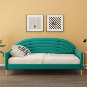 Twin size Mid-Century Modern Velvet Upholstered Daybed (Color: Emerald Green)