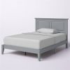 Traditional Solid Oak Wooden Platform Bed Frame with Headboard in Grey