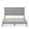 Traditional Solid Oak Wooden Platform Bed Frame with Headboard in Grey