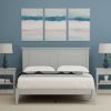 Traditional Solid Oak Wooden Platform Bed Frame with Headboard in Grey