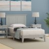 Traditional Solid Oak Wooden Platform Bed Frame with Headboard in Grey