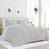 Microfiber Reversible Comforter Set Aqua Blue and Grey