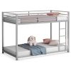 Twin over Twin Low Profile Modern Bunk Bed Frame Metal Finish