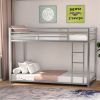 Twin over Twin Low Profile Modern Bunk Bed Frame Metal Finish