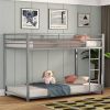 Twin over Twin Low Profile Modern Bunk Bed Frame Metal Finish