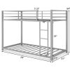 Twin over Twin Low Profile Modern Bunk Bed Frame Metal Finish