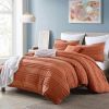 5-Piece 100-Percent Cotton Clip Dot Comforter Set in Brick Orange