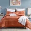 5-Piece 100-Percent Cotton Clip Dot Comforter Set in Brick Orange