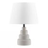 Small Desk Light Table Lamp with White Fabric Shade for Bedside Nightstand
