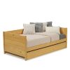 Twin size Solid Wood Daybed with Roll Out Trundle Bed Frame