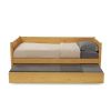 Twin size Solid Wood Daybed with Roll Out Trundle Bed Frame