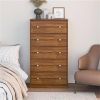 Modern 5-Drawer Bedroom Chest Dresser in Rustic Wood Finish
