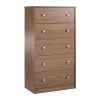 Modern 5-Drawer Bedroom Chest Dresser in Rustic Wood Finish