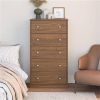 Modern 5-Drawer Bedroom Chest Dresser in Rustic Wood Finish