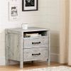 Modern 2 Drawer Nightstand Cubby Storage Shelf