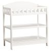 Modern Wooden Baby Changing Table with Safety Rail Pad and Strap