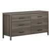 Modern 6 Drawer Double Dresser
