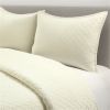 Lightweight Cotton Linen Ivory Textured Reversible 3-Piece Quilt Set