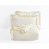 Ivory Microfiber 3-Piece Comforter Set with Ruffled Edge Trim