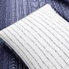 Scandinavian Chevron Navy Blue White Reversible Cotton Quilt Set