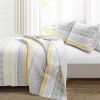 Scandinavian Grey/Yellow Reversible Cotton Quilt Set