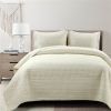 Scandinavian Chevron Ivory Beige Reversible Cotton Quilt Set