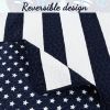 Navy Blue White Stars Stripes 100-Percent Cotton Quilt Set