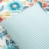 Lightweight Floral Teal Blue Pink White 3-Piece Polyester Quilt Set