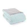 Microfiber Reversible Comforter Set Aqua Blue and Grey