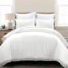White 5-Piece Lightweight Comforter Set with Lace Trim