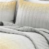 Yellow Orange Grey Lightweight Crinkle Fabric 3 Piece Quilt Set