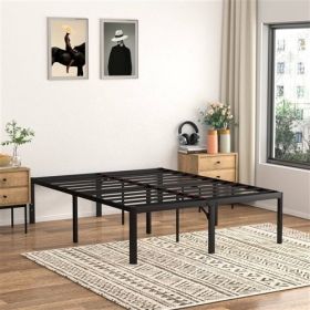 18-inch Rounded Edge Corners Metal Bed Frame with Under-bed Storage Space (size: KING)