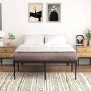 18-inch Rounded Edge Corners Metal Bed Frame with Under-bed Storage Space