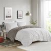Grey Reversible Soft Sherpa Faux Fur  Comforter Set